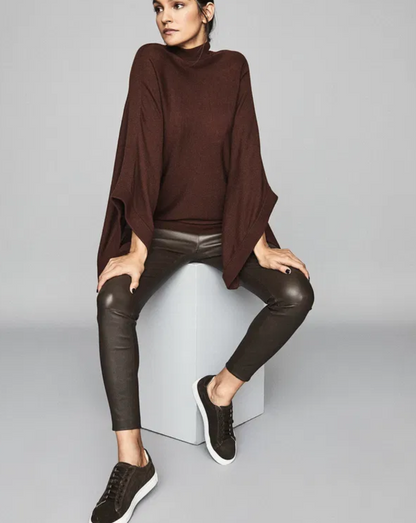 Reiss Brown Wool Roll-neck Knit M