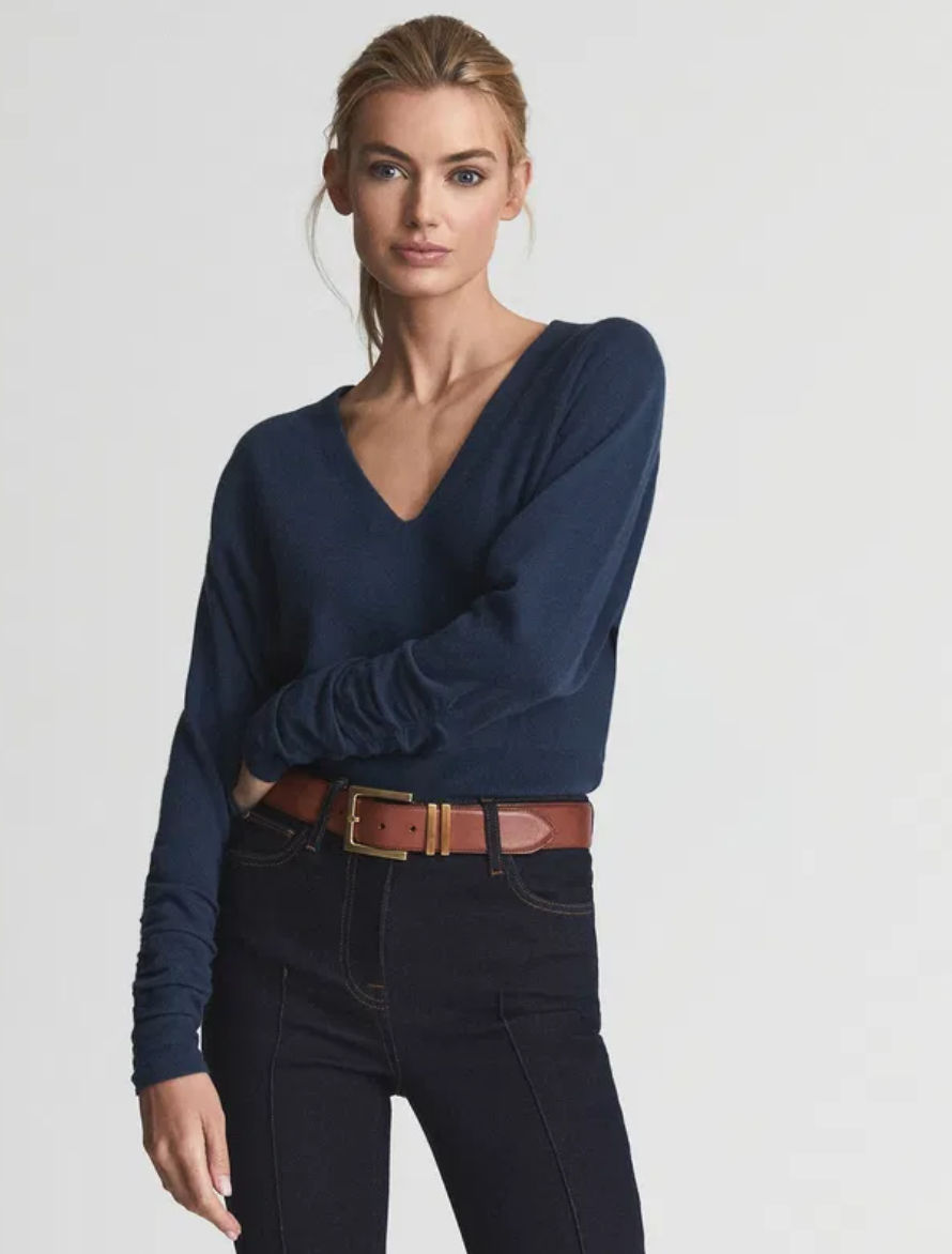 Reiss Jolie Blue Wool Jumper L