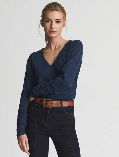 Reiss Jolie Blue Wool Jumper L