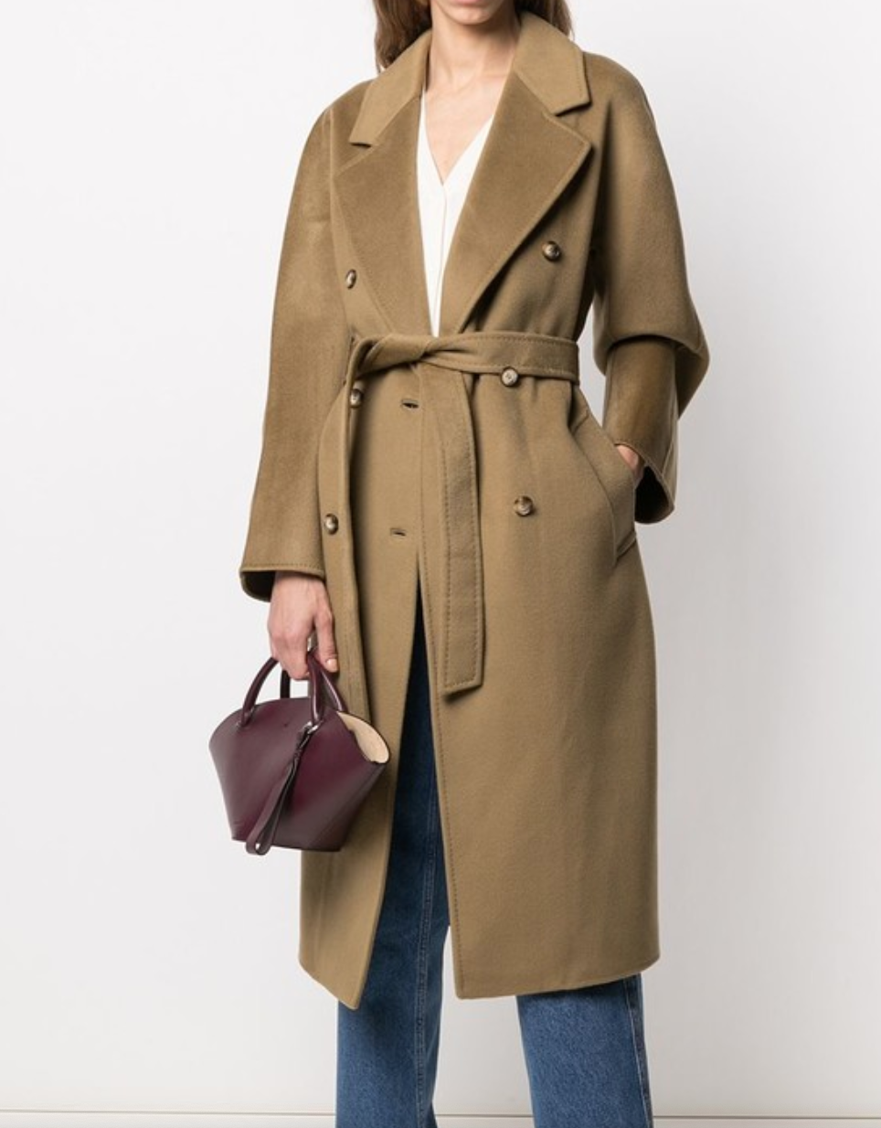 12 STOREEZ Double-Breasted Wool-Blend Coat M
