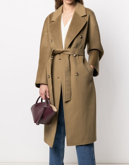 12 STOREEZ Double-Breasted Wool-Blend Coat M