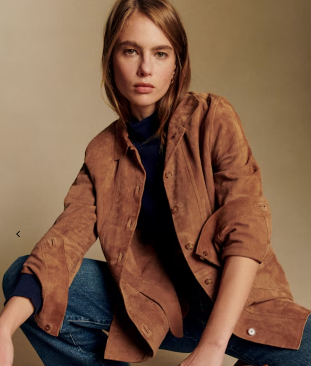 Sézane Suede Camel Jacket M