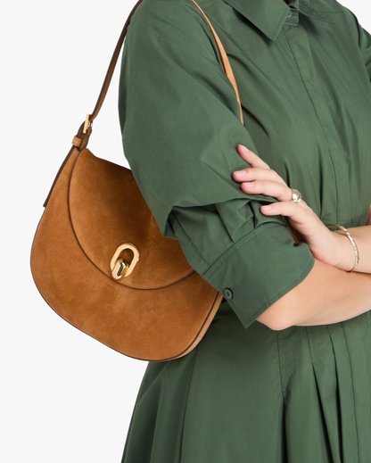 SAVETTE Tondo suede shoulder bag