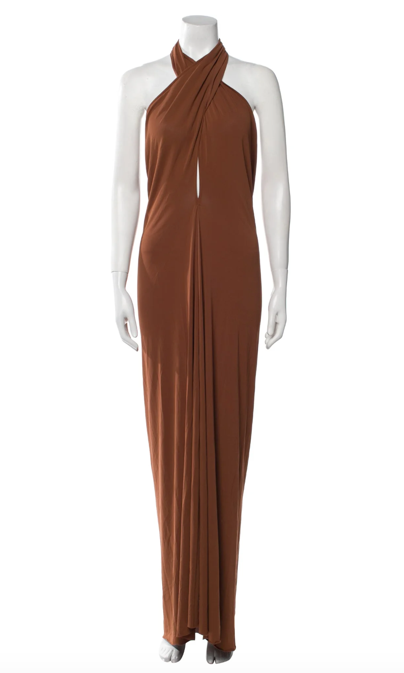 Eres Halterneck brown dress