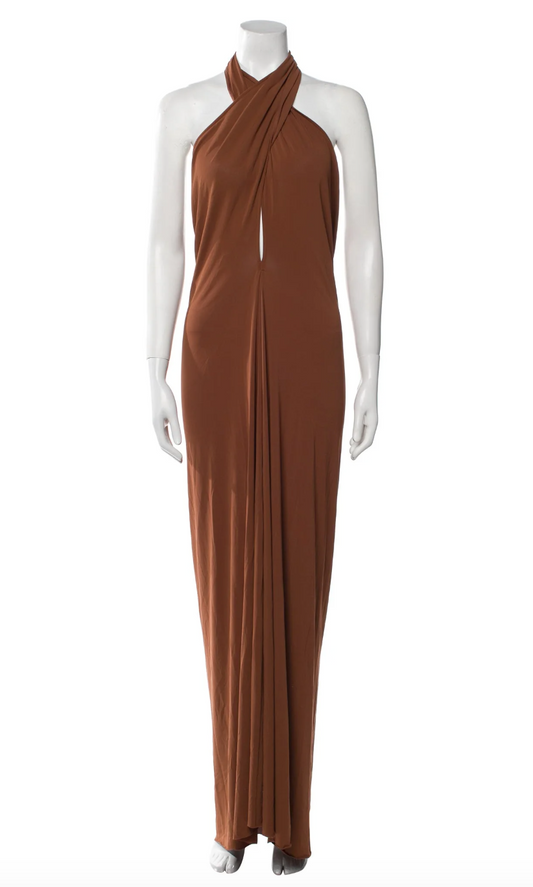 Eres Halterneck brown dress