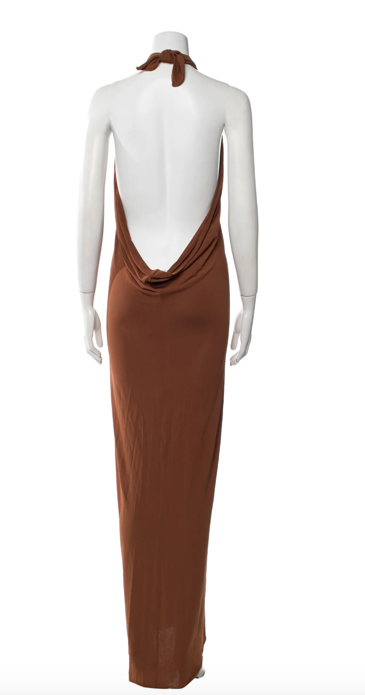 Eres Brown Halterneck Dress One size