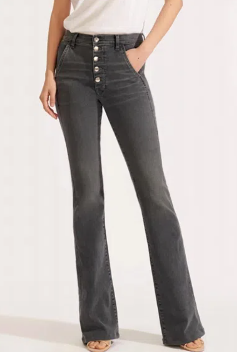 Veronica Beard Charcoal High Waisted Flare Jeans 25”