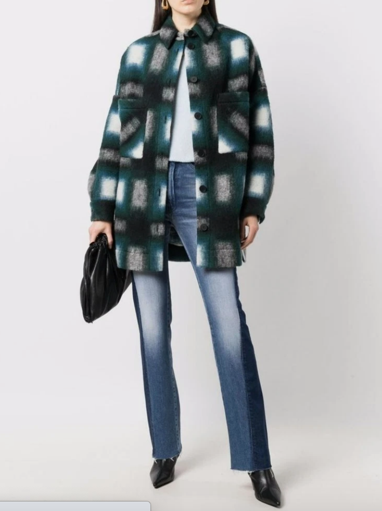 Iro Check Wool Shacket UK 8