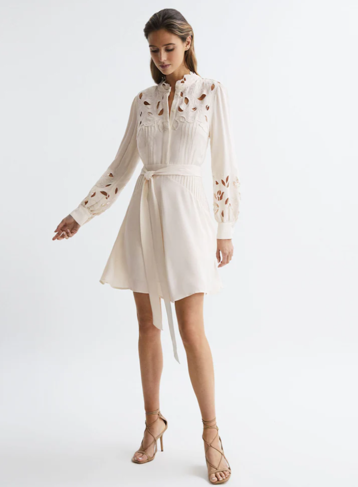 Reiss Floral Ivory Dress UK 8