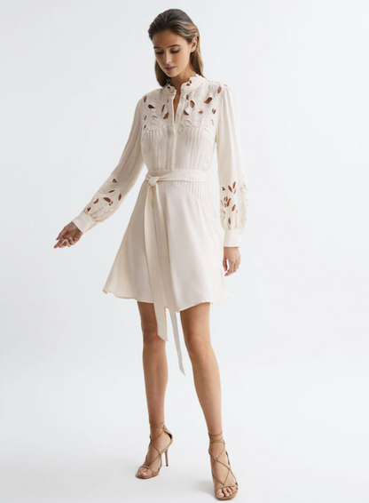 Reiss Floral Ivory Dress UK 8