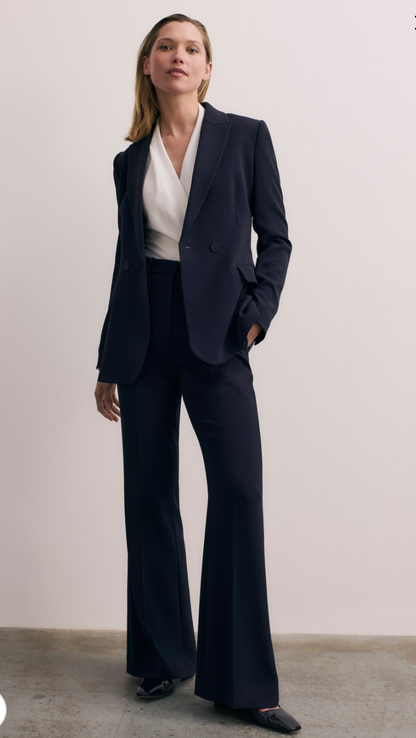 New With Tags The Fold Lexington Navy Flare Trousers UK 10