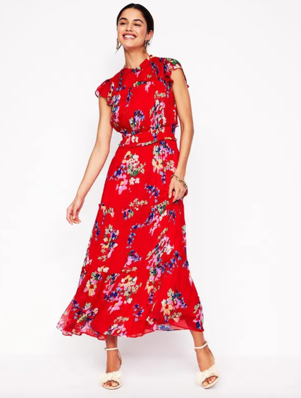 Boden Sleeveless Ruffle Dress UK 12r