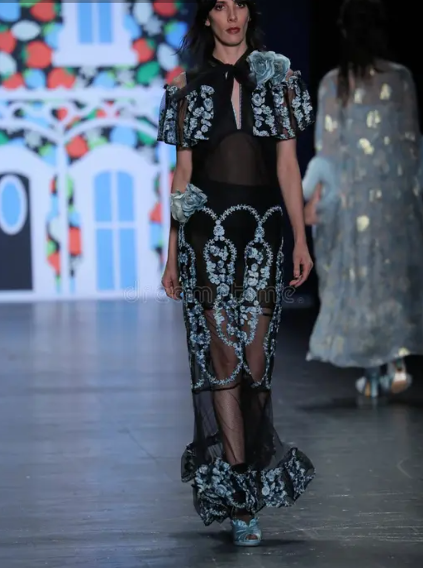Anna Sui Blue and Black Lace Dress UK 4 – My Circular Wardrobe