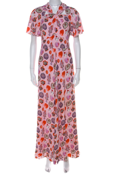 Temperley Blush Printed Crepe Dress UK 6