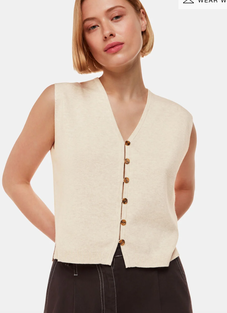 Whistles Oatmeal Sleeveless Tank S