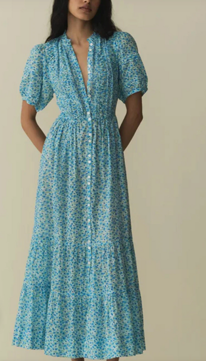 Doen Haleigh Blue Floral Dress M