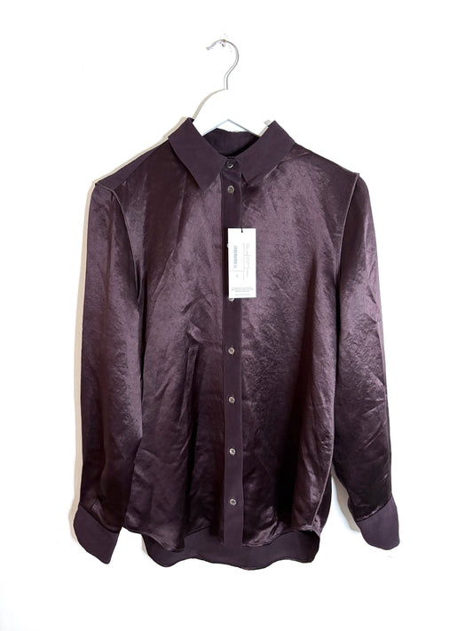 Serena Bute Aubergine Satin Shirt