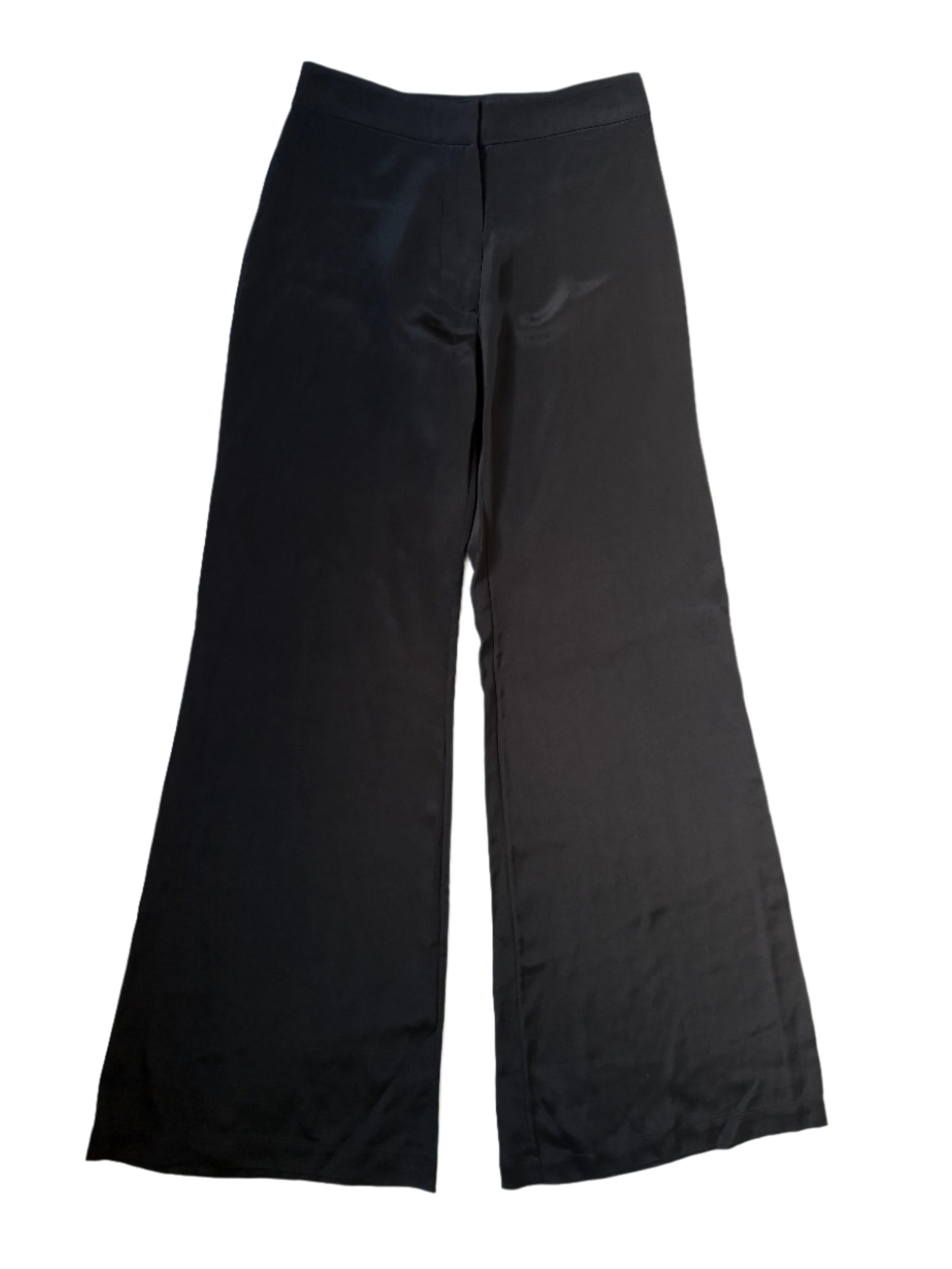 Serena Bute Silk Black Flare Trousers