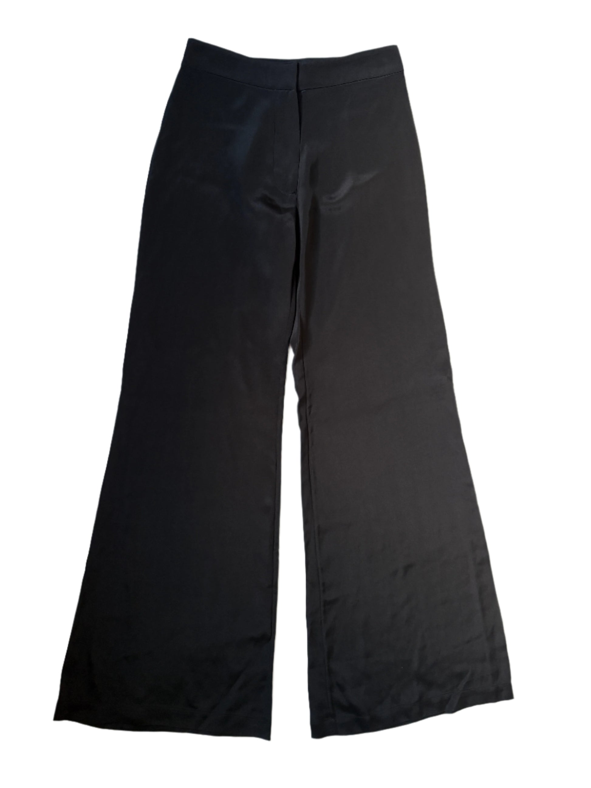 Serena Bute Silk Black Flare Trousers