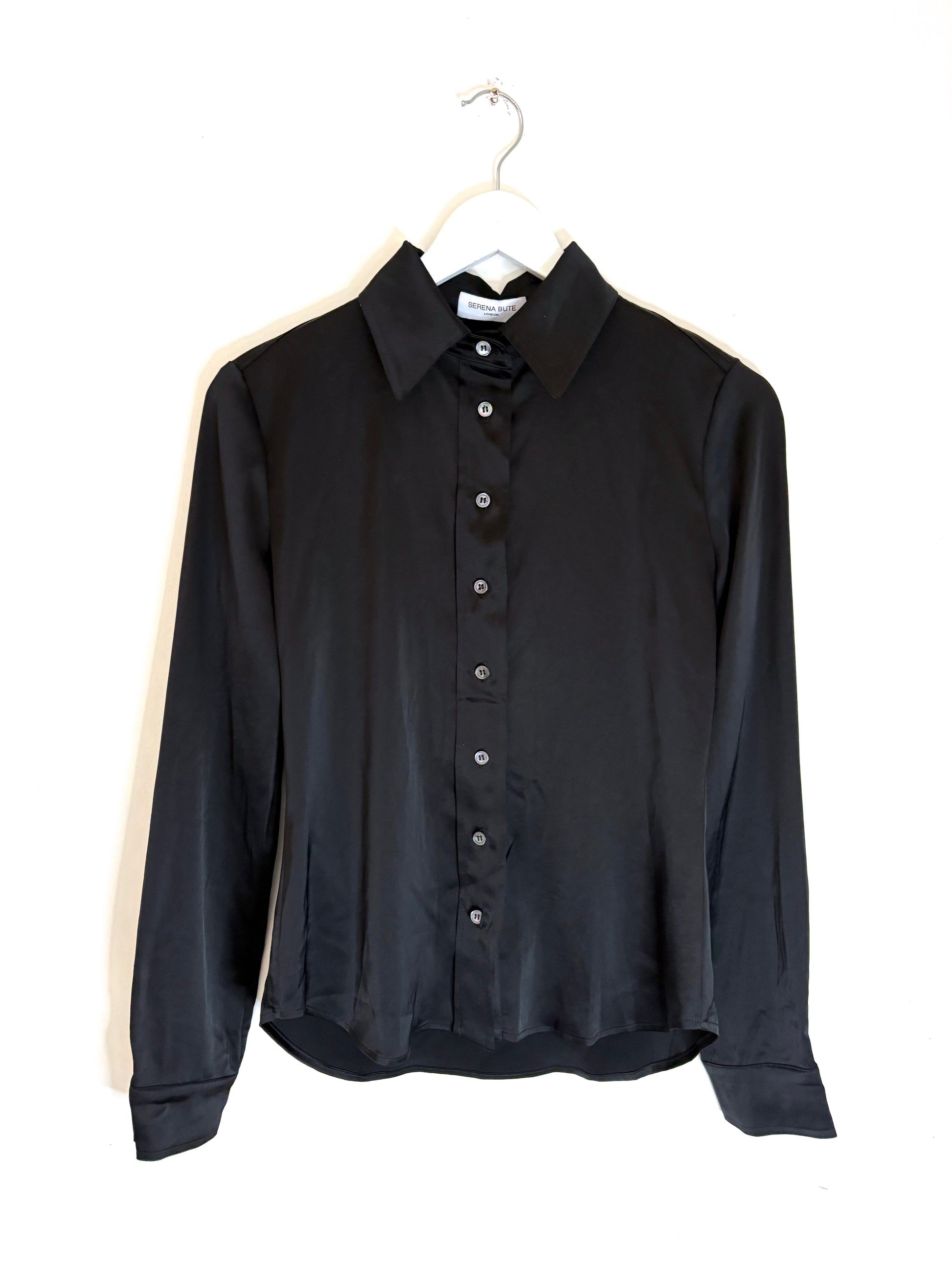 Serena Bute Black Satin Shirt