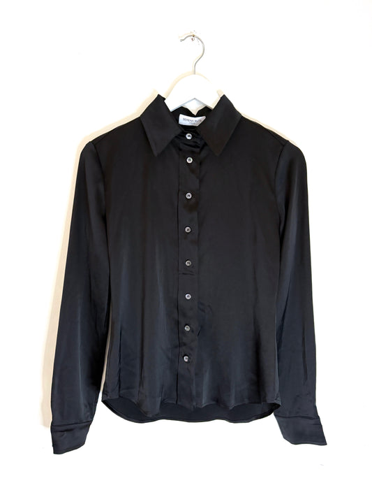 Serena Bute Black Satin Shirt