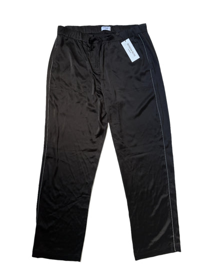 Serena Bute Black Satin Wide Leg Trousers