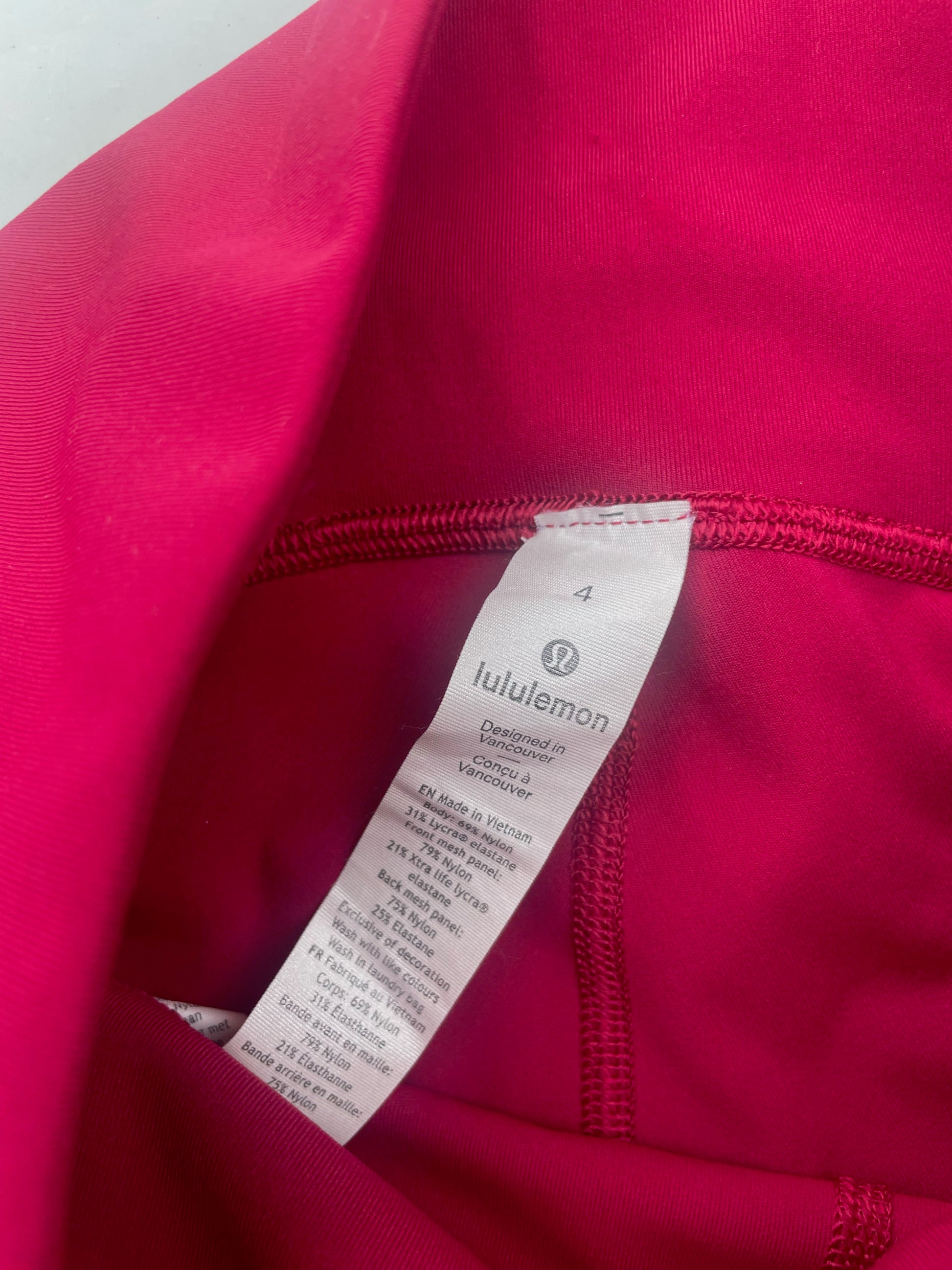 Lululemon Barry Mesh Pomegranate Leggings UK 8 image 3