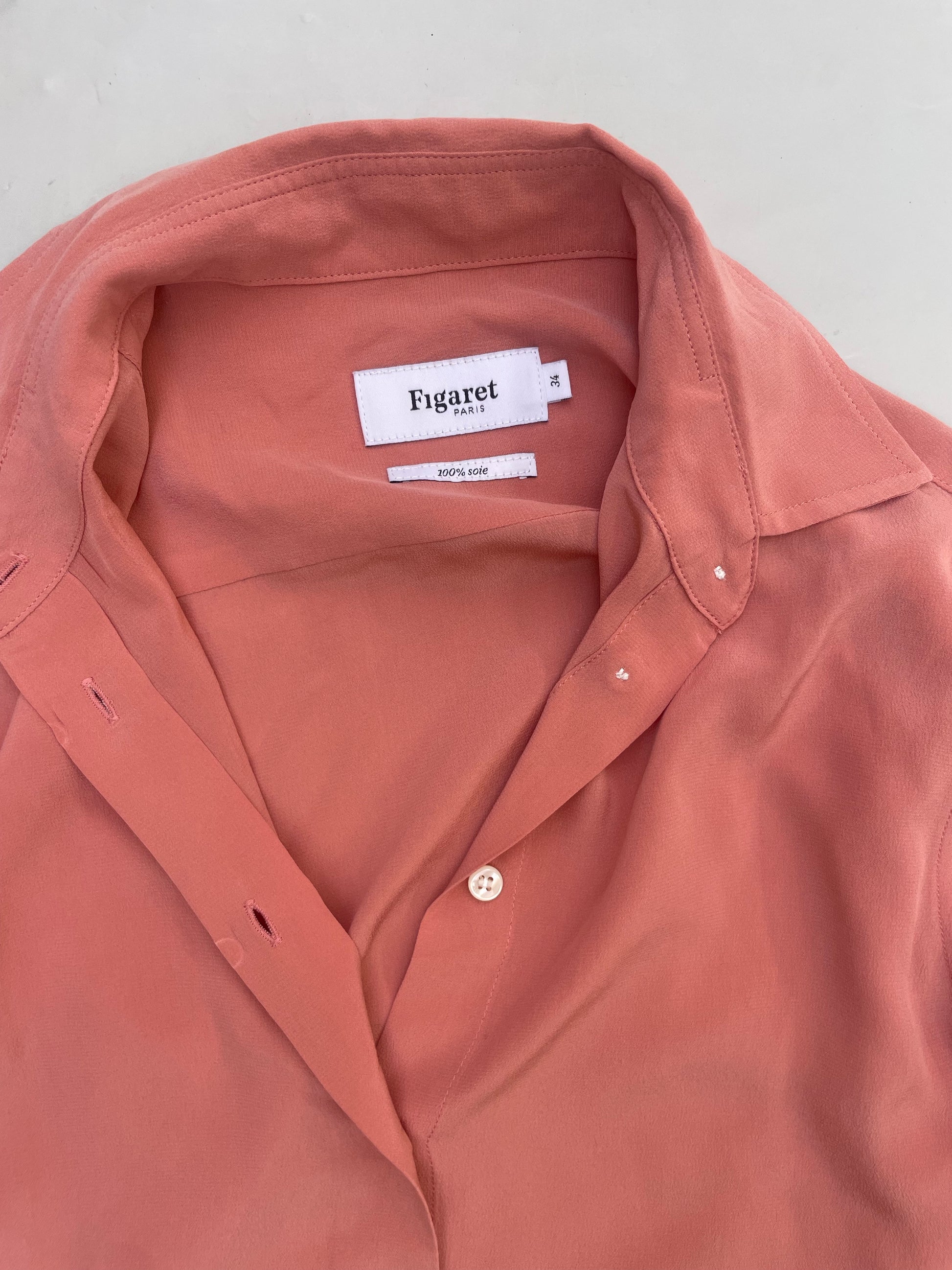 Figaro Silk Pink Shirt UK 6 image 2