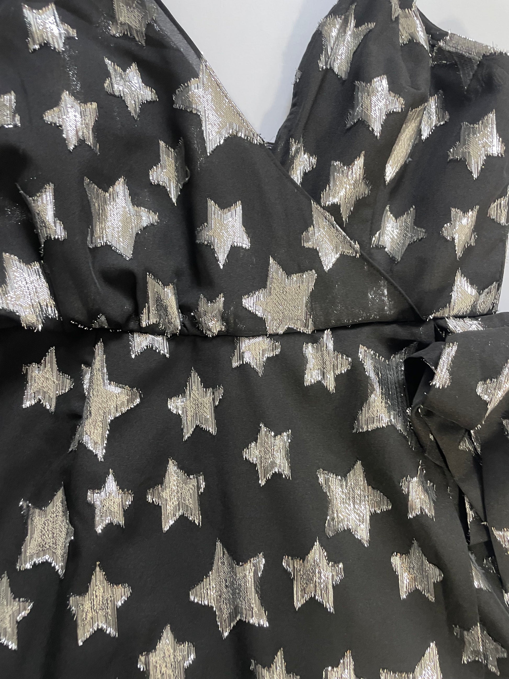 New With Tags Rare For Love & Lemons Metallic Star Print Dress S image 3