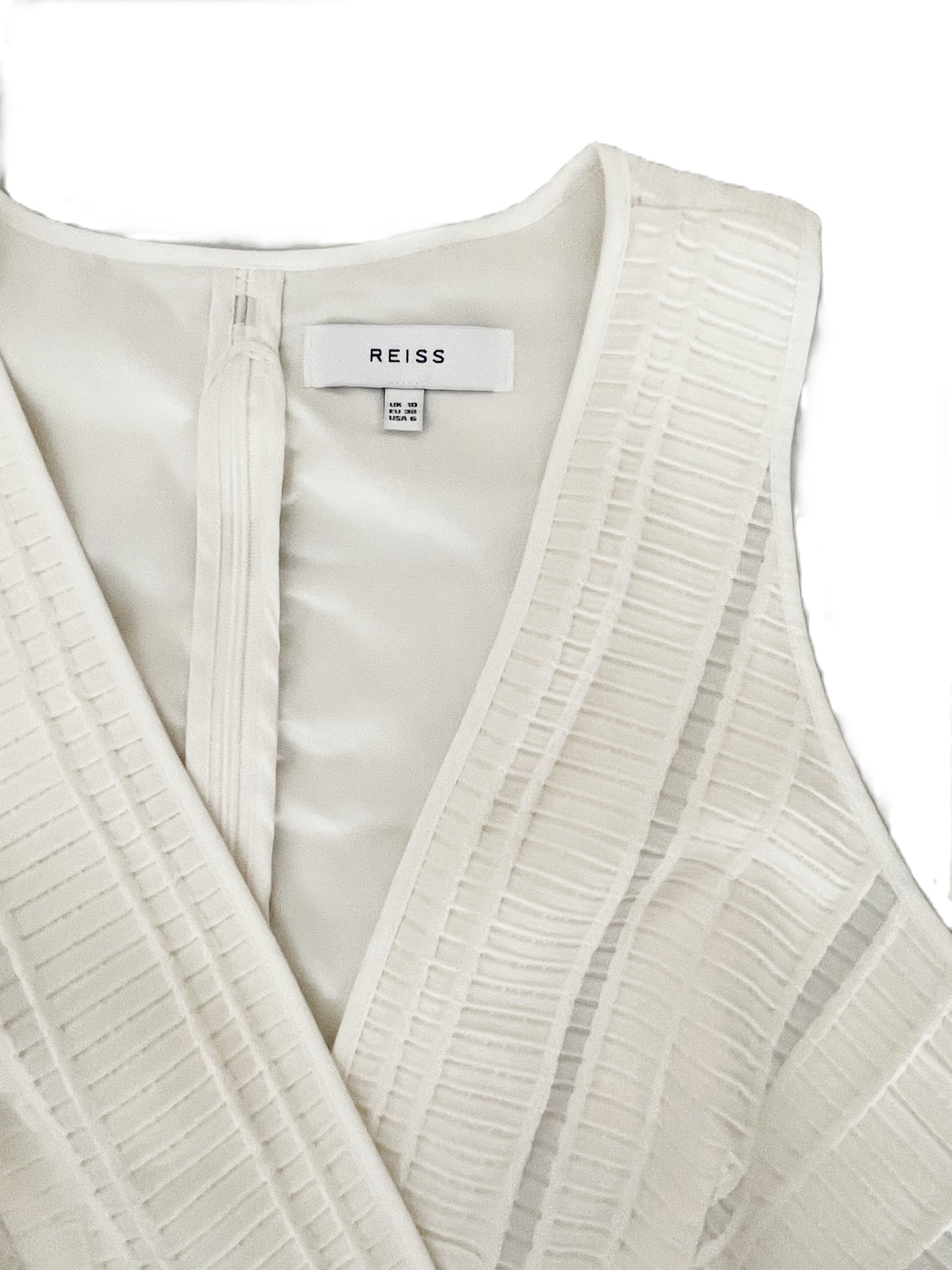 Reiss Maddox White Textured Dress UK 10 image 3