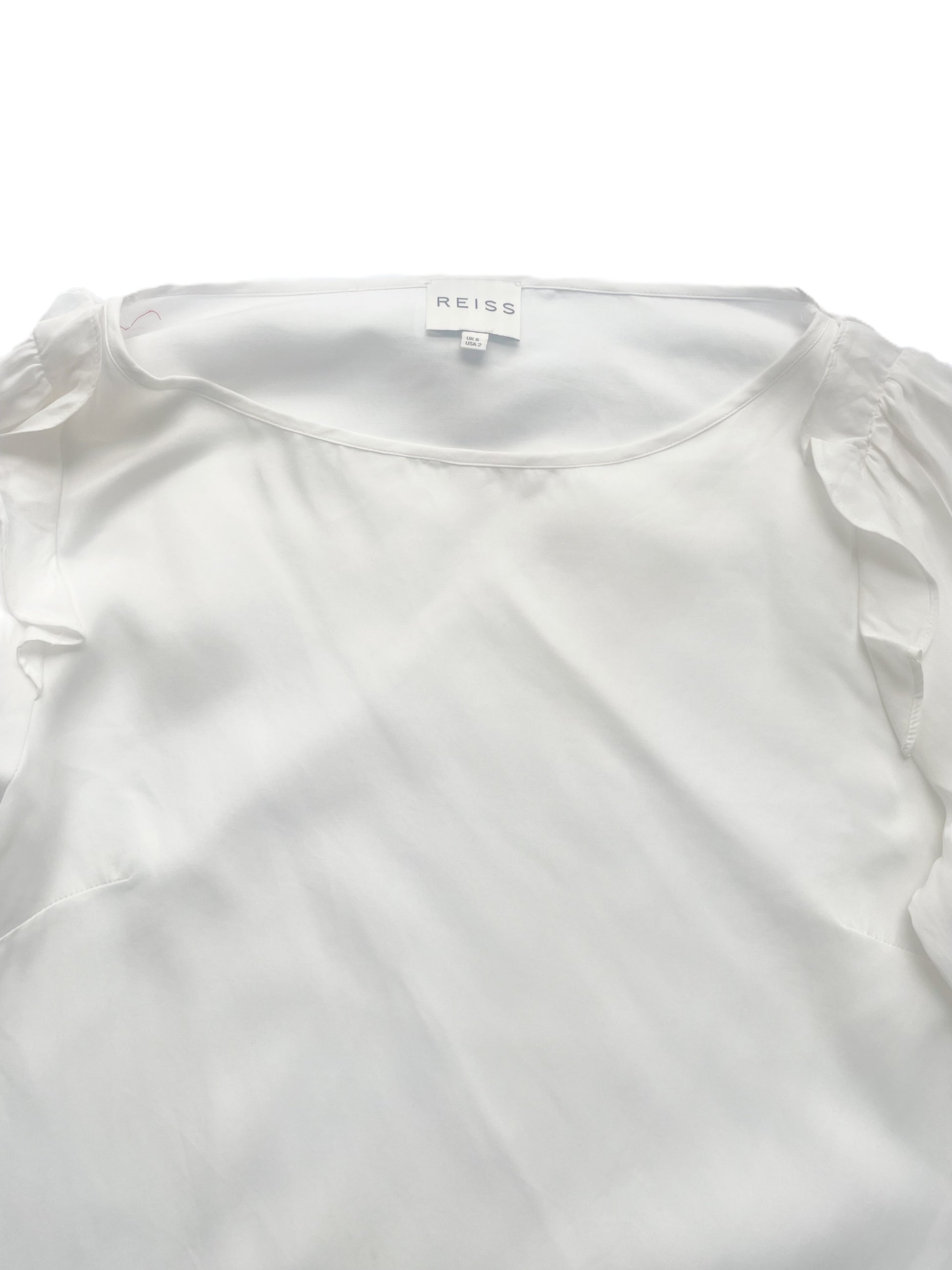 Reiss White Ruffle Blouse UK 6 image 4