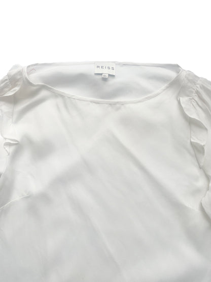 Reiss White Ruffle Blouse UK 6 image 4