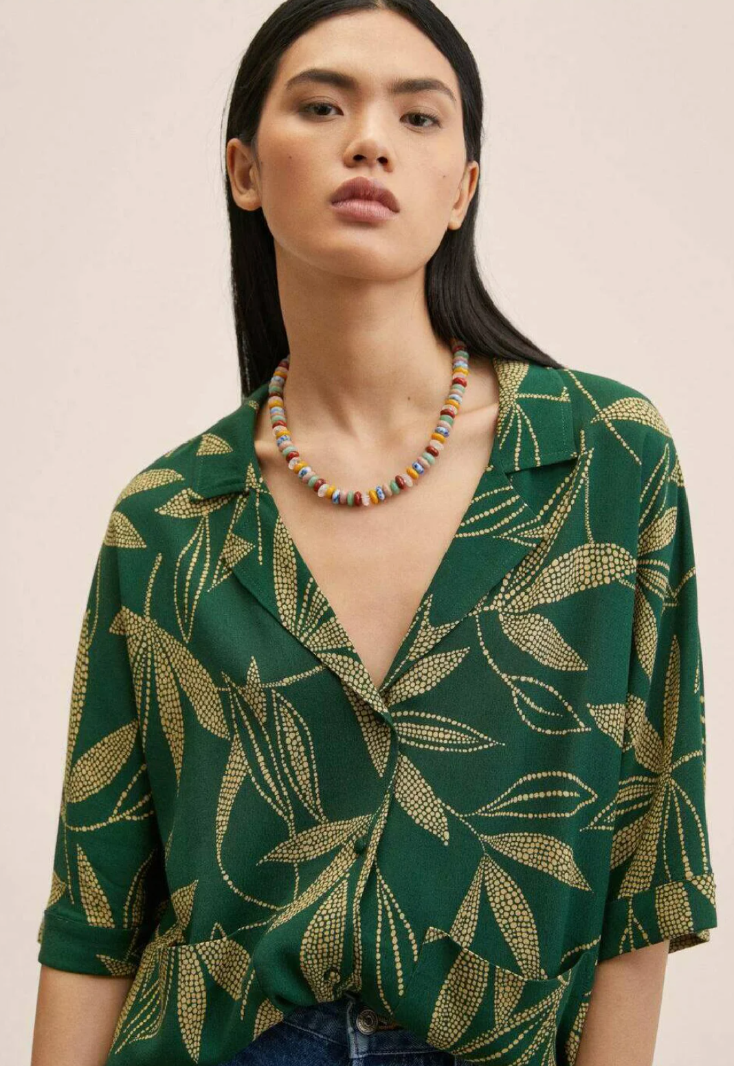New With Tags Mango Cropped Printed Shirt XS image 0